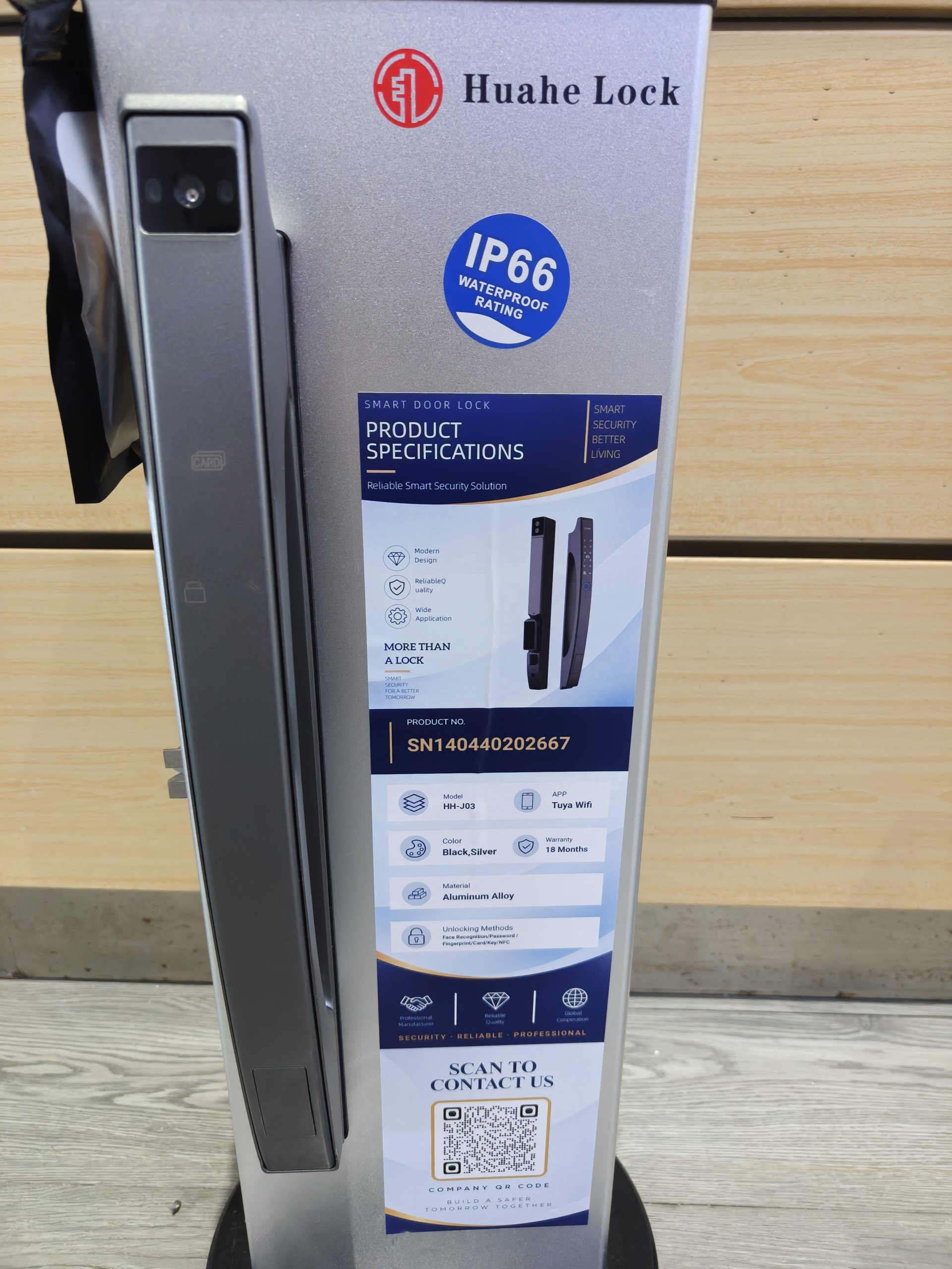 HH-J03 Face Recognition Aluminum Door Smart Lock - Image 3