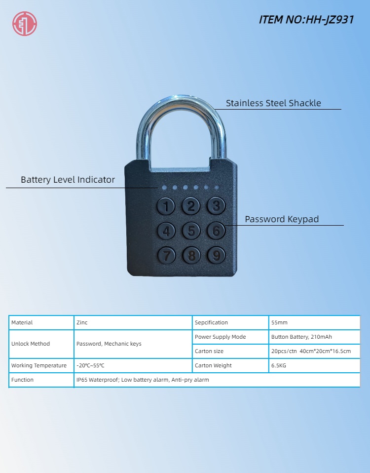 HH-JZ931 Smart Password Padlock - Image 2