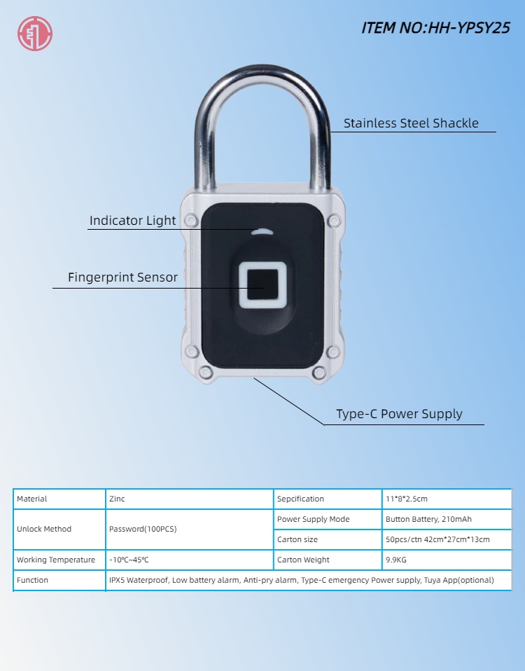 HH-YPSY25 & YPSY26 Smart Password Padlocks - Image 2