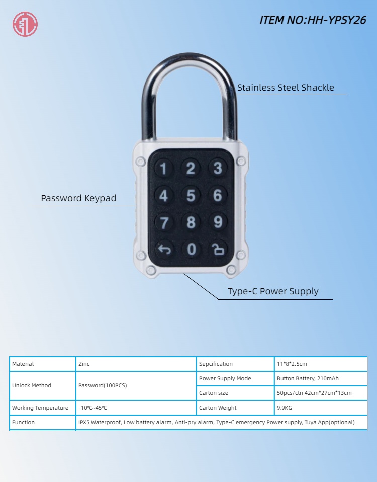 HH-YPSY25 & YPSY26 Smart Password Padlocks - Image 5