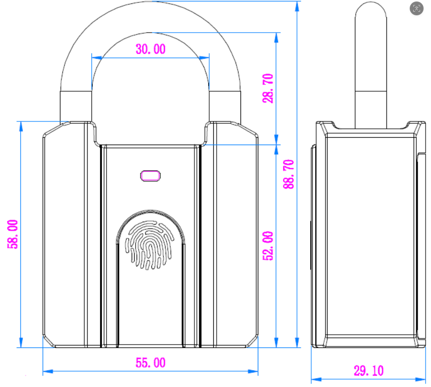 HH-JZ930 Smart Fingerprint Padlock - Image 3