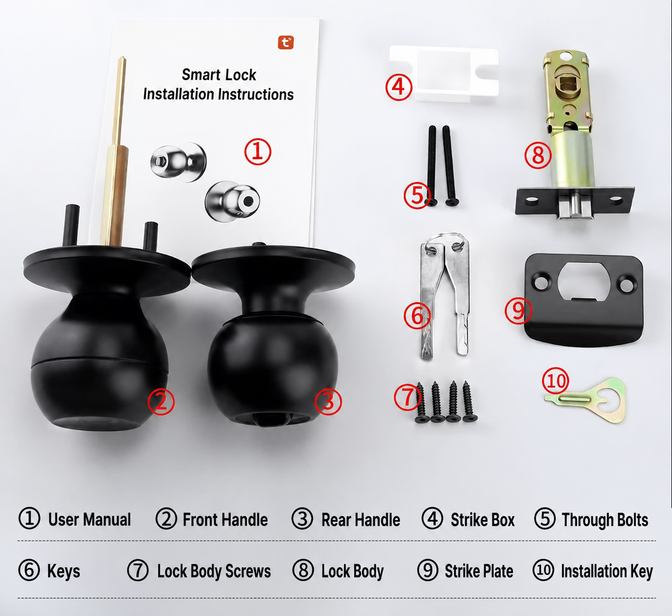 HH-CL02 Fingerprint Tuya Cylindrical Smart Door Lock - Image 13
