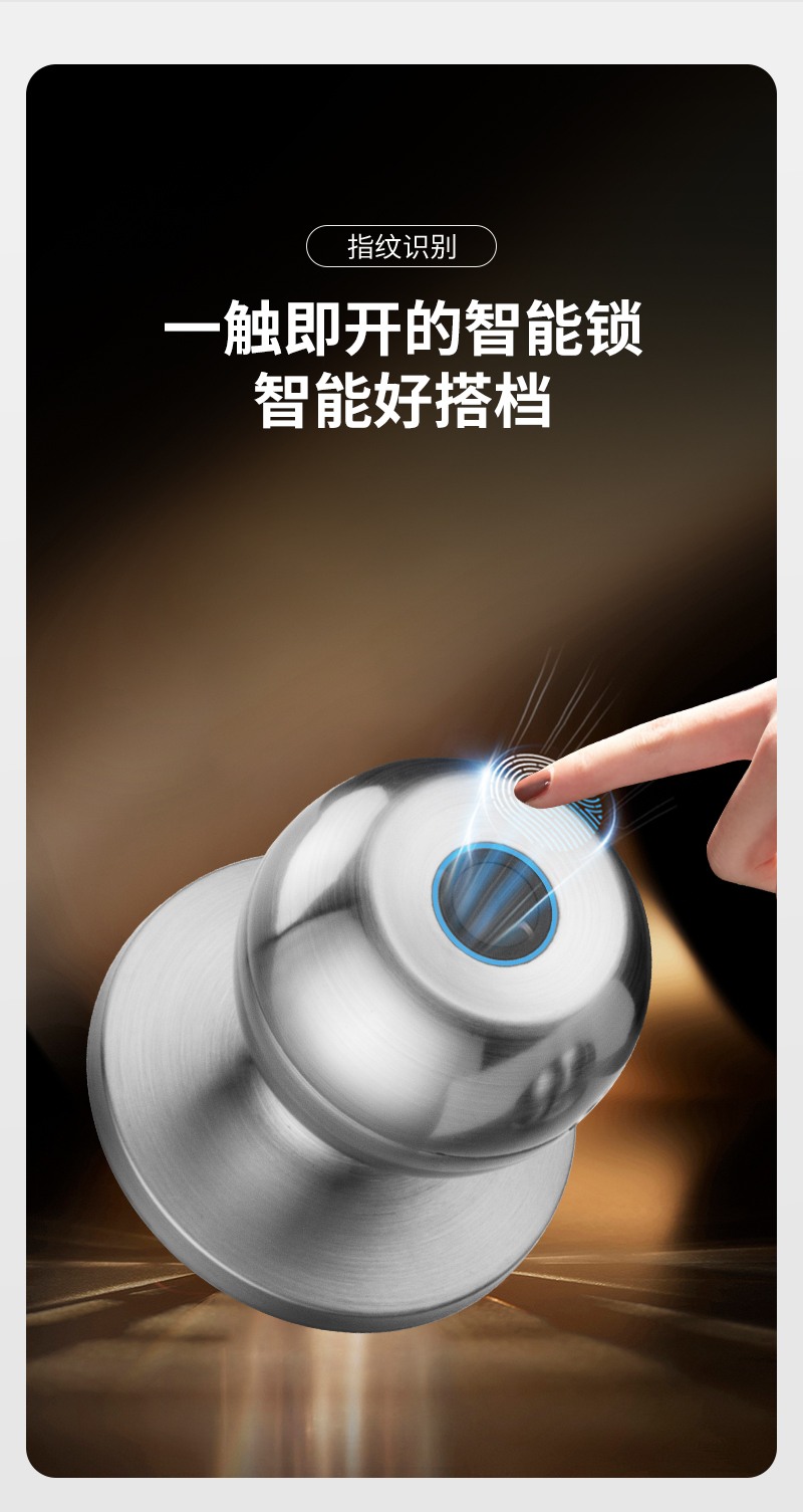 HH-CL02 Fingerprint Tuya Cylindrical Smart Door Lock - Image 22