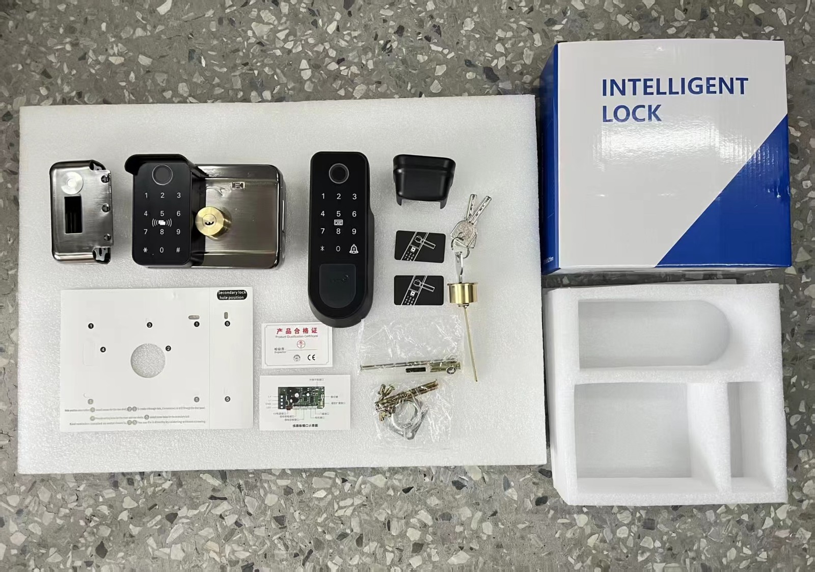 HH-2355 Fingerprint Rim Smart Lock with Mechanical Key