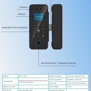 HH-A17 Face Recognition Glass Door Smart Lock with Palm Vein