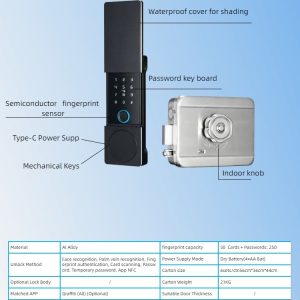 HH-N6 Face Recognition Palm Vein Smart Rim Lock