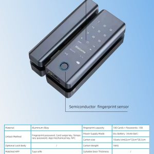 HH-TB2 Tuya WiFi Aluminum Glass Door Smart Lock