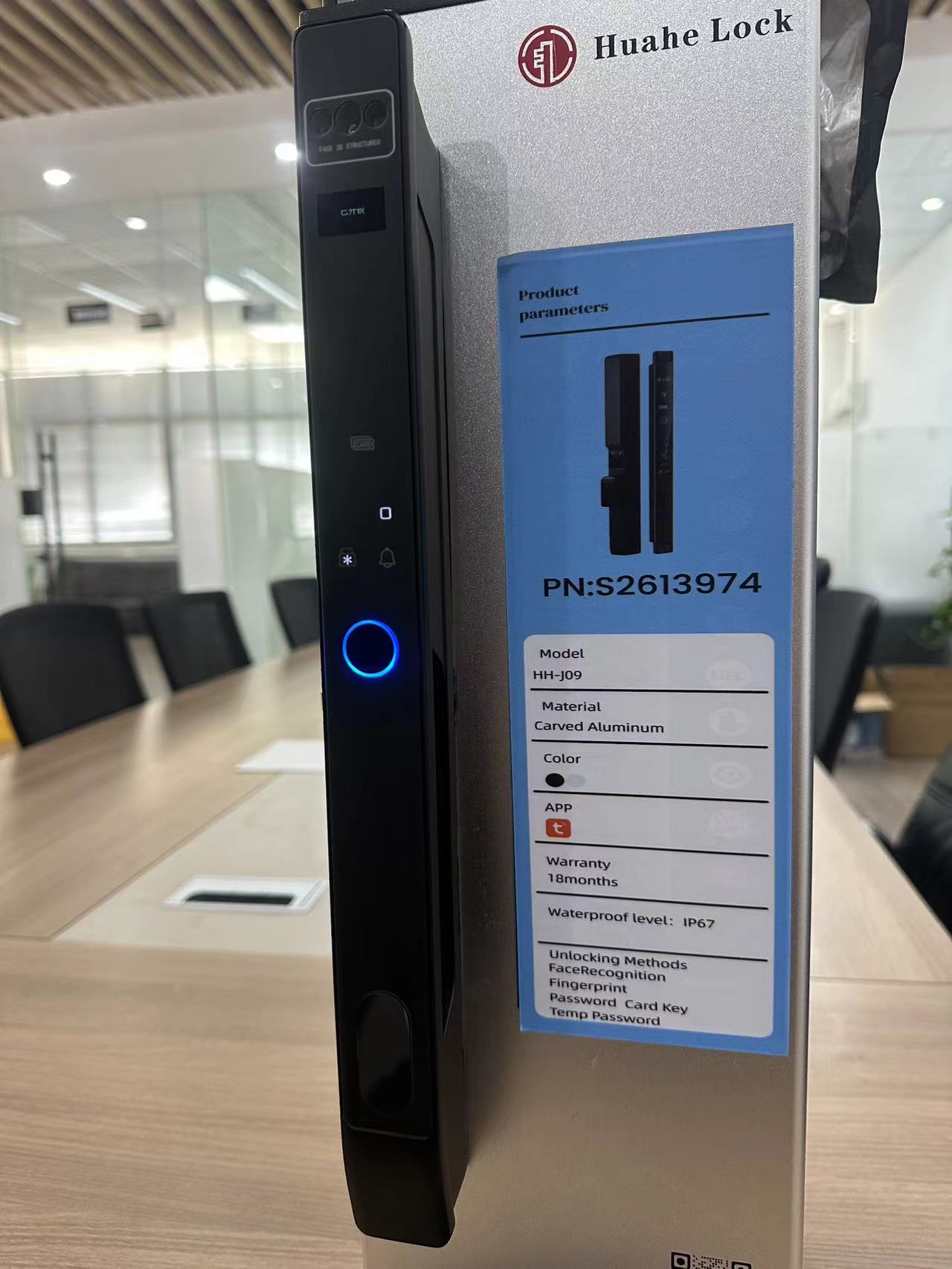 HH-X12 IP66 Face Recognition Smart Lock for Aluminum Doors - Image 3